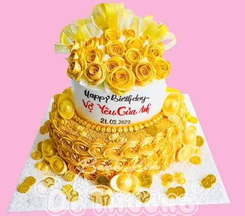 bánh sinh nhật 3 tầng hoa hồng vàng tặng vợ yêu 3-tang-hoa-hong vang