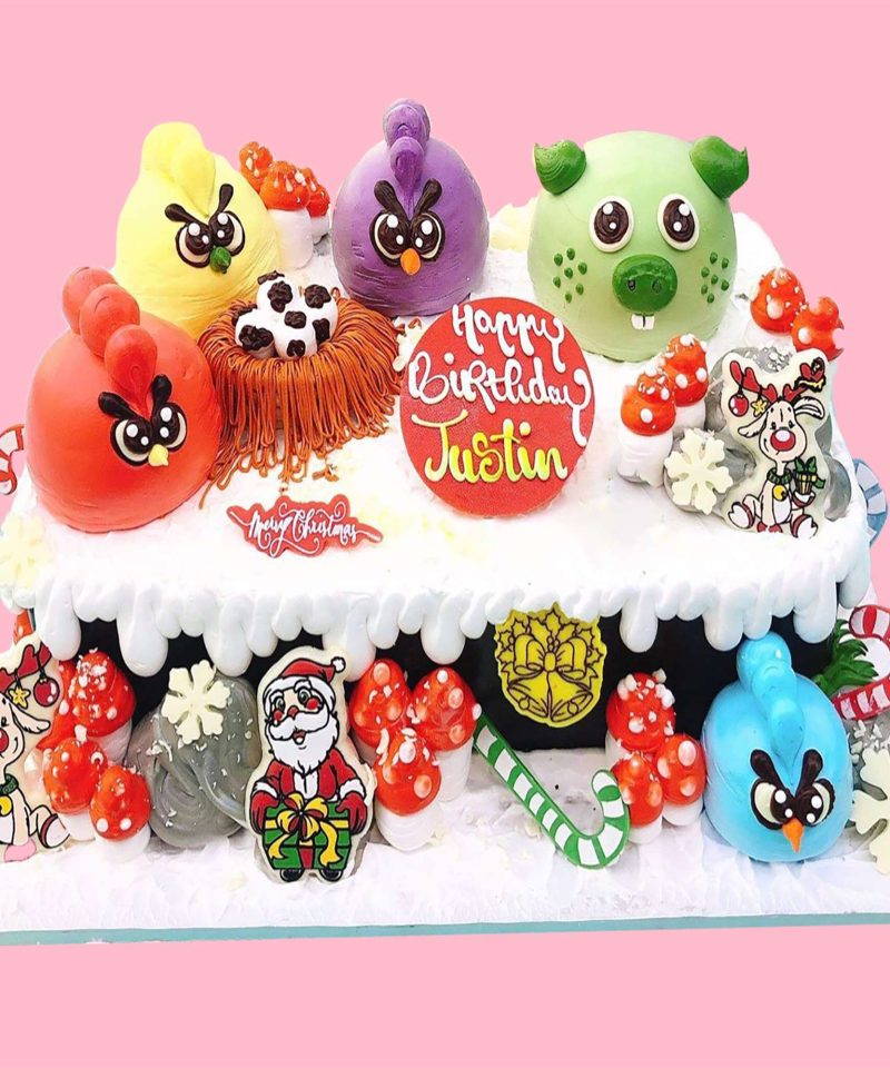 bánh kem dễ thương thiết kế tạo mẫu con gà Angry Bird dễ thương