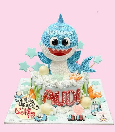 bánh kem baby shak cá mập dễ thương