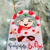 bánh kem dễ thương vẽ hình bà ngoại áo màu đỏ nhiều tim dễ thương banh-ve-hinh-ba-ngoai-ao-do-5