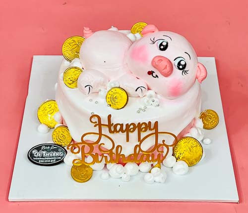 Bánh sinh nhật hình lợn dành cho bé gái tuổi heo MS 2D-0043 - Tiệm Bánh  Chon Chon