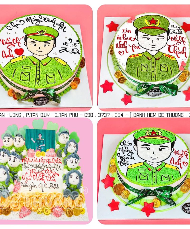 bánh kem dễ thương thiết kế tạo mẫu cán bộ công an dễ thương