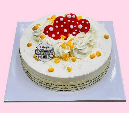 bánh kem bắp phô mai trái tim