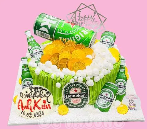 bánh kem bia heiniken không say không về