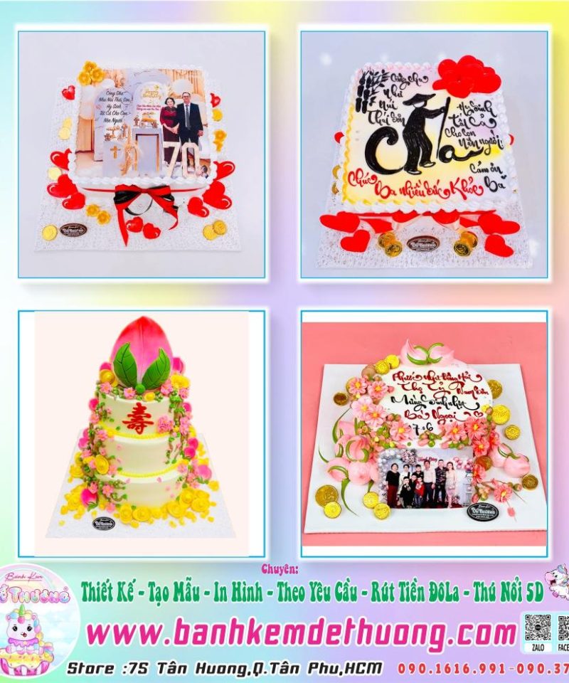 bánh kem dễ thương tạo mẫu ngày lễ của ba mẹ dễ thương