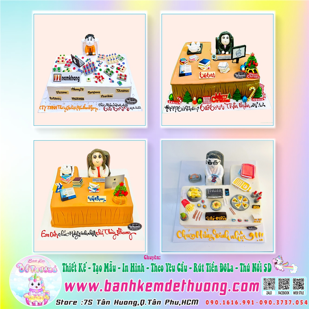 bánh sinh nhật tặng sếp công ty văn phòng dễ thương