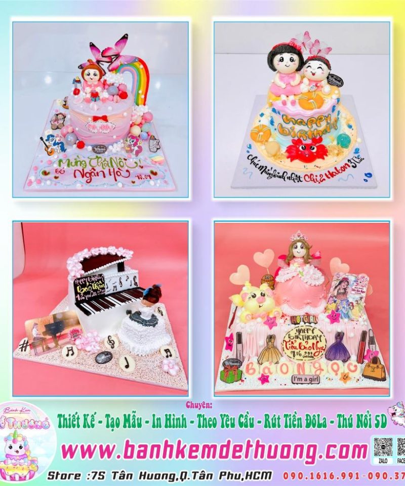 bánh kem dễ thương thiết kế tạo mẫu búp bê kem sữa tươi dễ thương