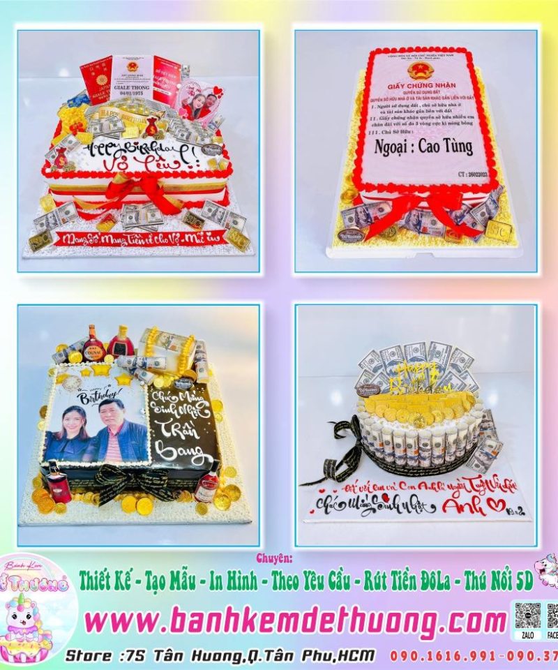 bánh kem dễ thương thiết kế tạo mẫu tặng ba dễ thương