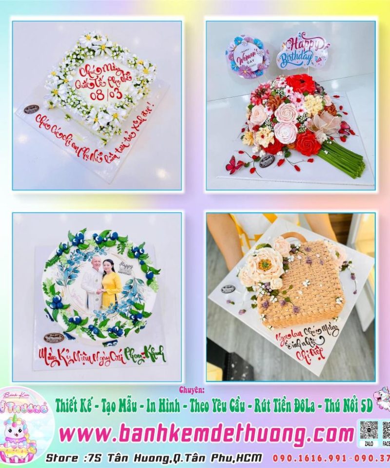 bánh kem dễ thương thiết kế in hinh tròn socola dễ thương