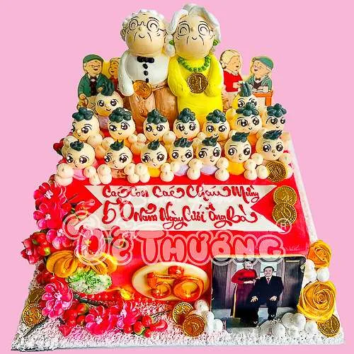 bánh kem mừng thọ ông bà gia đình đoàn viên