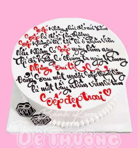 bánh kem tặng sếp đẹp trai dễ thương