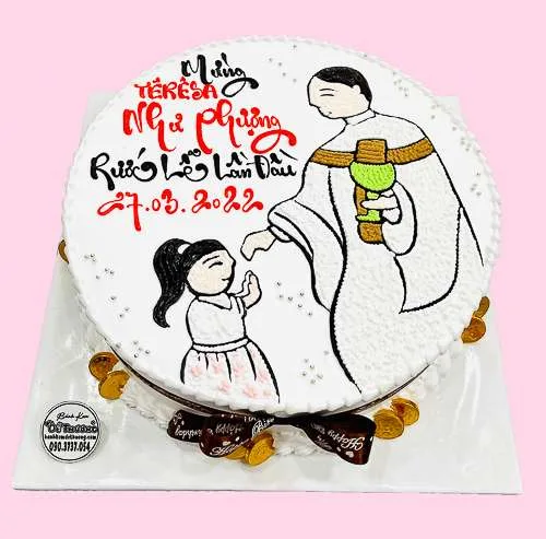 bánh kem rước lễ lần đầu dễ thương
