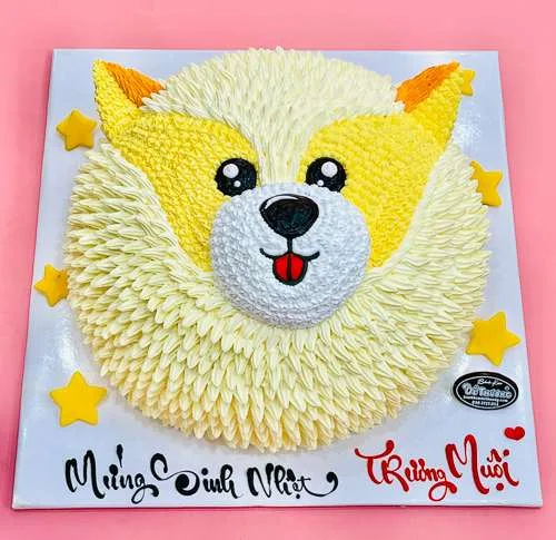bánh kem con chó 3d dễ thương